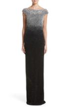 Women's Pamella Roland Drape Back Ombre Sequin Gown
