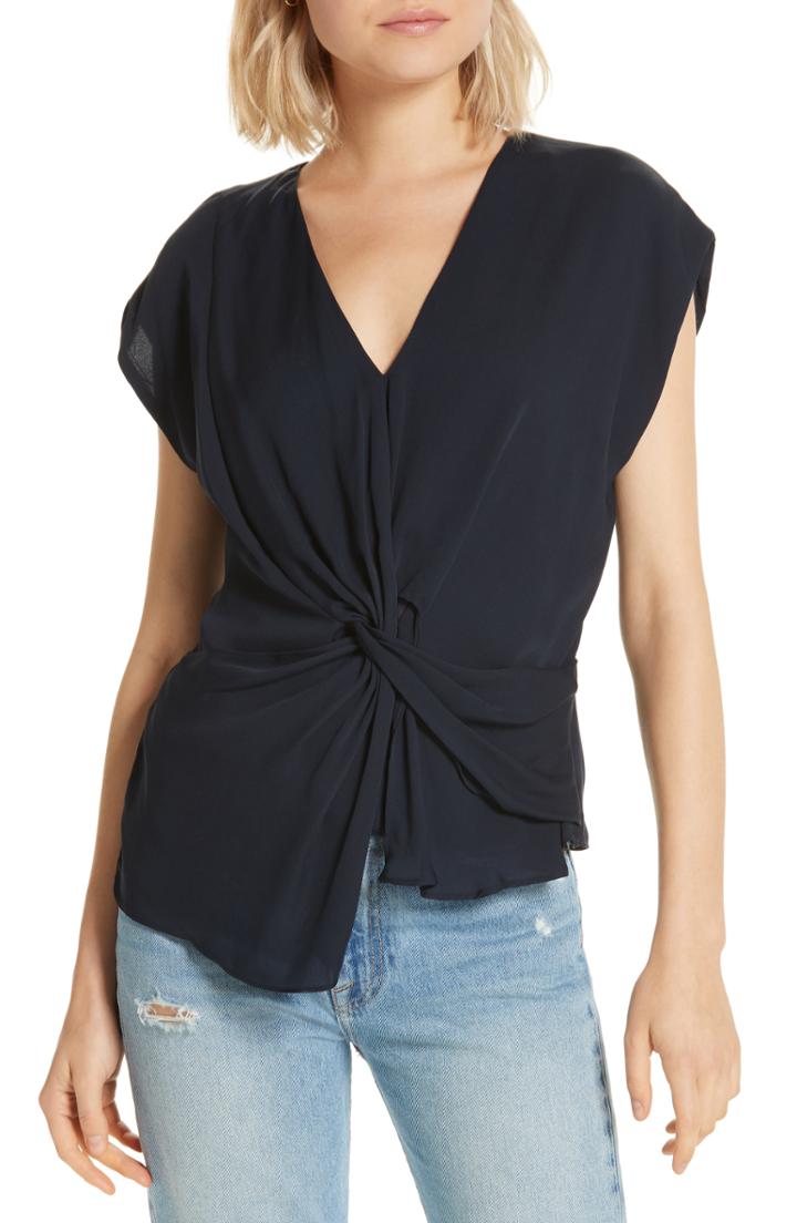 Women's Joie Bosko Silk Blouse, Size - Blue