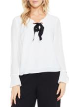 Women's Vince Camuto Bell Sleeve Lace-up Blouse - Ivory