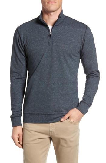 Men's Vintage 1946 French Terry Quarter Zip Pullover - Blue