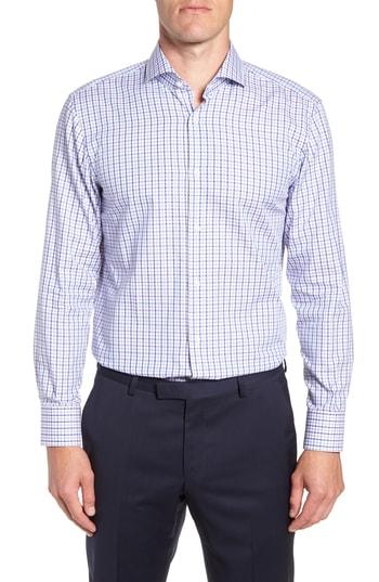 Men's Boss Sharp Fit Mark Check Dress Shirt L - Purple