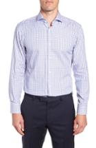 Men's Boss Sharp Fit Mark Check Dress Shirt L - Purple