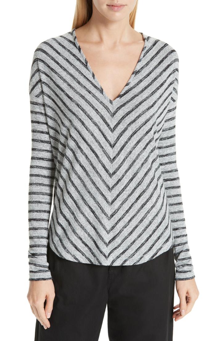 Women's Rag & Bone/jean Hudson Stripe Tee, Size - Grey