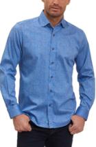 Men's Robert Graham Zander Tailored Fit Sport Shirt, Size - Blue