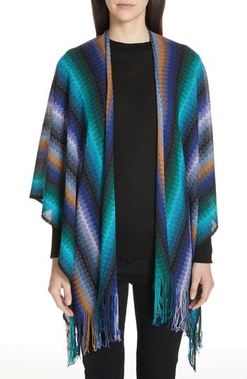 Women's Missoni Wool Cape, Size - Purple