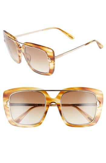 Women's Tom Ford Marissa 52mm Sunglasses - Light Brown/ Gradient Brown