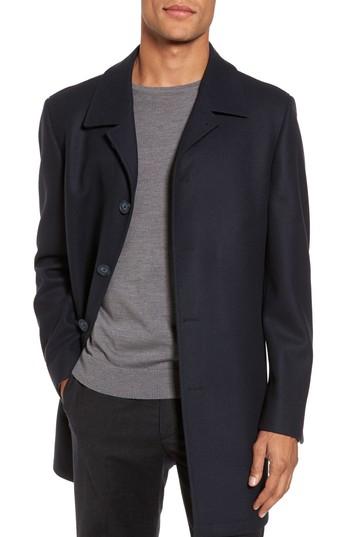 Men's Nordstrom Men's Shop Wool Blend Car Coat - Blue