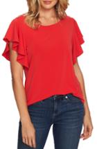 Women's Cece Tie Back Flutter Sleeve Blouse - Red