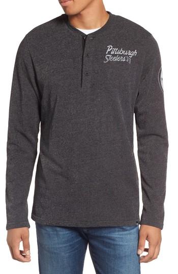 Men's '47 Pittsburgh Steelers Henley, Size - Black