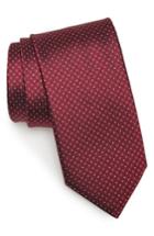 Men's Canali Dot Silk Tie, Size - Burgundy