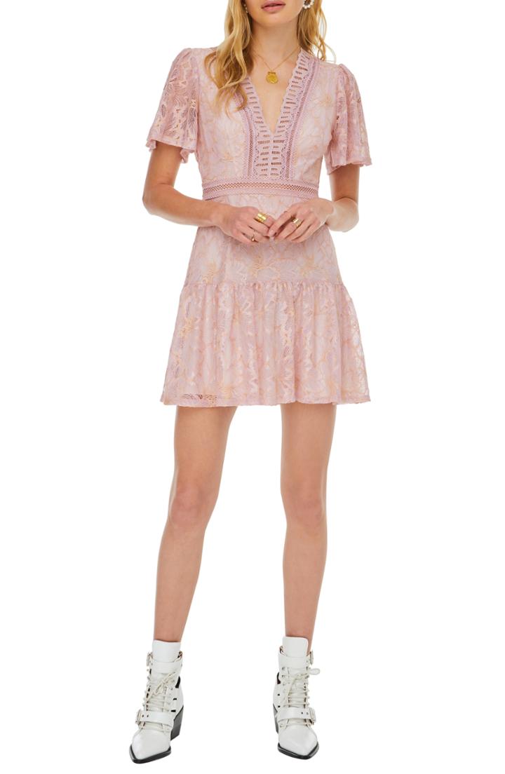 Women's Astr The Label Muse Lace Skater Dress - Pink