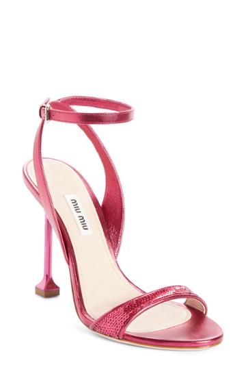 Women's Miu Miu Sequin Pin Heel Sandal Us / 35eu - Pink