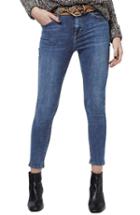 Petite Women's Topshop 'jamie' High Rise Ankle Skinny Jeans W X 28l (fits Like 31-32w) X - Blue