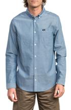 Men's Rvca That'll Do Stretch Woven Shirt, Size - Blue