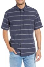 Men's Quiksilver Waterman Collection Last Dawn Regular Fit Stripe Sport Shirt - Blue