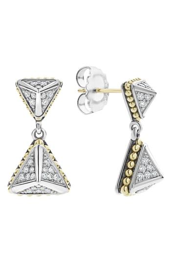 Women's Lagos Ksl Lux Double Diamond Pyramid Drop Earrings