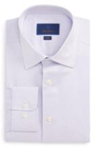 Men's David Donahue Slim Fit Dobby Dress Shirt 32/33 - Purple