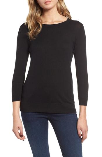 Women's 1901 Back Button Crewneck Sweater - Black