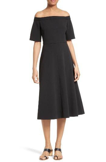 Women's Tibi Crepe Off The Shoulder Midi Dress