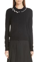 Women's Marc Jacobs Crystal Neck Wool & Cashmere Cardigan - Black