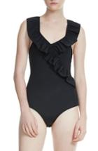 Women's Maje Ruffle One-piece Swimsuit - Black
