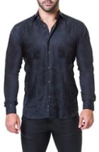 Men's Maceoo Fibonacci Trim Fit Pattern Sport Shirt (m) - Grey