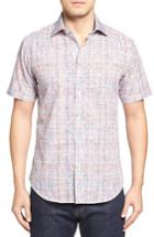 Men's Bugatchi Shaped Fit Print Short Sleeve Sport Shirt