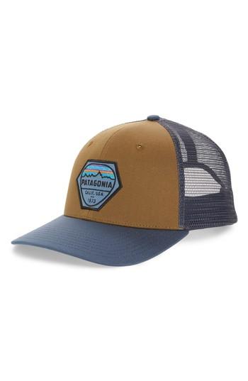Men's Patagonia Fitz Roy Hex Trucker Cap - Brown