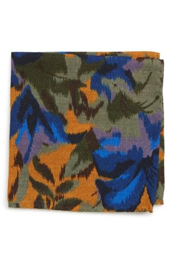 Men's Bonobos Floral Wool Pocket Square, Size - Green