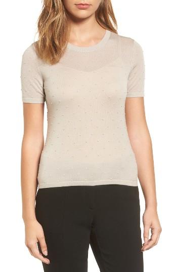 Women's Boss Fineen Dot Jacquard Sweater - Beige