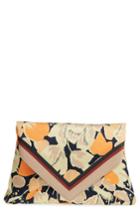 Dries Van Noten Floral Print Envelope Clutch - Orange