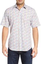Men's Bugatchi Classic Fit Bicycle Print Sport Shirt - Red