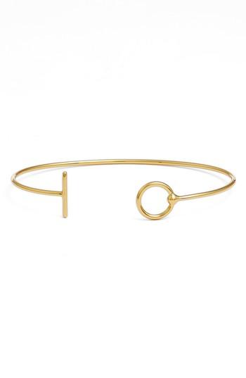 Women's Argento Vivo Bar & Circle Open Cuff Bracelet