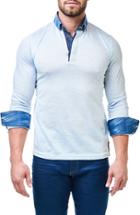 Men's Maceoo Blue Wave Polo With Woven Cuffs
