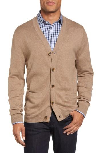 Men's Nordstrom Men's Shop V-neck Cardigan - Brown