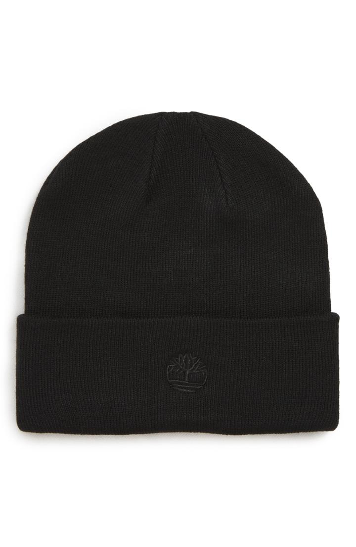 Men's Timberland Embroidered Logo Cuff Beanie - Black