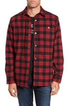Men's Timberland Check Shirt Jacket With Faux Shearling Lining, Size - Red