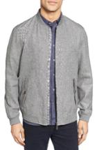 Men's Ted Baker London Rollin Linen Blend Bomber Jacket (m) - Black