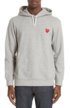 Men's Comme Des Garcons Play Red Heart Hoodie - Grey