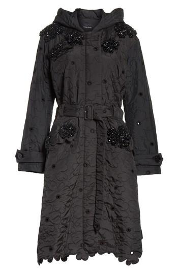Women's Simone Rocha Beaded Floral Quilted Parka Us / 6 Uk - Black