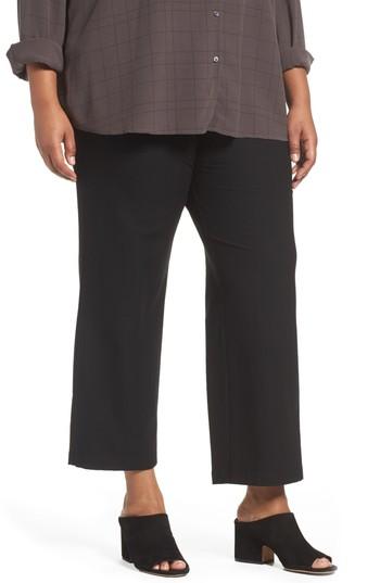 Petite Women's Eileen Fisher Wide Leg Pants P - Black