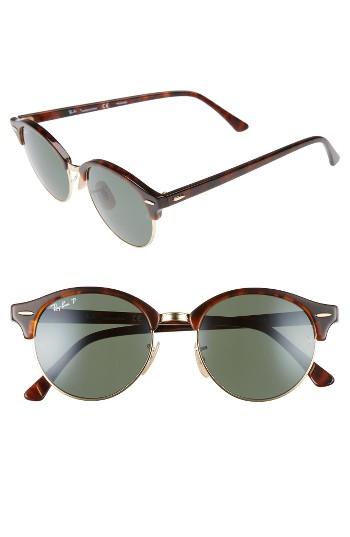 Men's Ray-ban Clubround 51mm Sunglasses - Red Havana/ Green