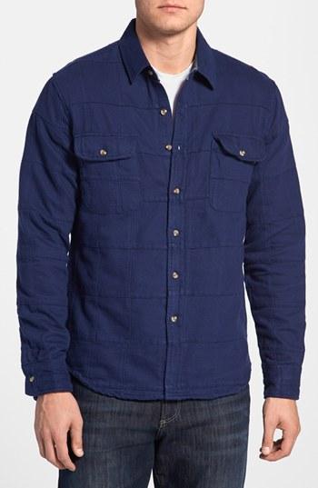 Obey 'rowland' Patchwork Quilted Work Shirt Indigo