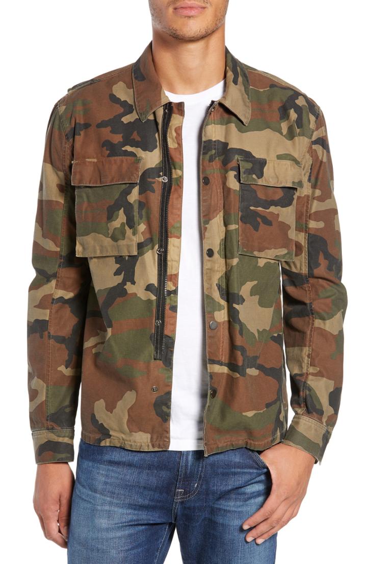 Men's Rails Wendell Slim Fit Camo Shirt Jacket - Green