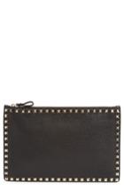 Valentino Large Rockstud Pebbled Leather Pouch -
