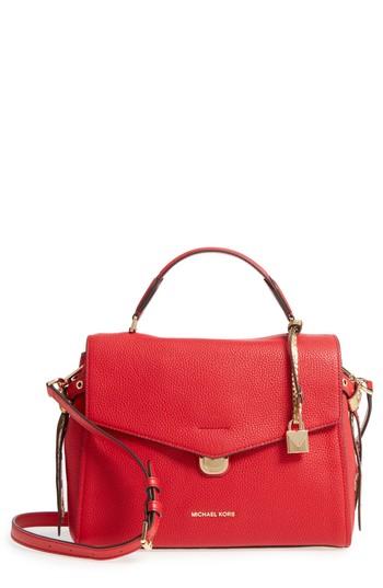Michael Kors Medium Lenox Leather Satchel - Red