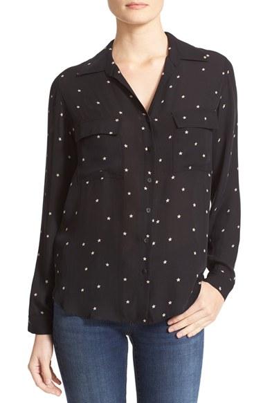 Women's L'agence Margaret Star Print Silk Blouse