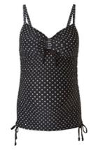 Women's Noppies Dot Maternity Tankini Top /small - Black