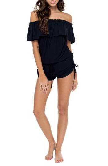 Women's Luli Fama Off The Shoulder Cover-up Romper - Black