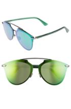 Women's Dior Reflected Prism 63mm Oversize Mirrored Brow Bar Sunglasses - Dark Ruthenium/ Green